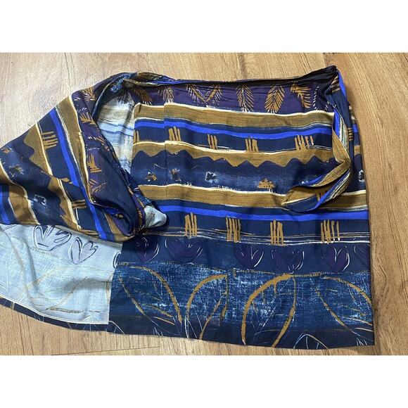 The Limited Women’s Multi Color 100% Silk Wrap Around Pencil Skirt Size Large - Picture 3 of 4